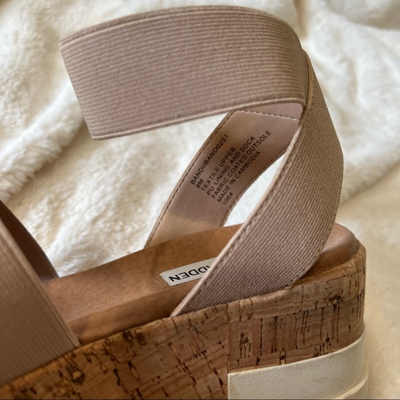 🚨 SOLD 🚨 Bandi Ankle Strap Wedge Sandal - Steve Madden - Tan - 8 - Picture 14 of 15